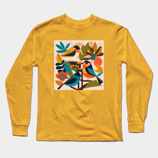 Ornamental Bird Art Long Sleeve T-Shirt